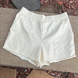 CALIA Ladies M Cream Terry Athletic/Lounge Shorts Relaxed Fit